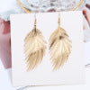 Wholesale Simple Earrings Metal Feather Frosted Leaf Pattern Earrings